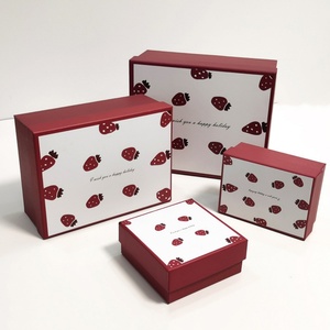 Wholesale Strawberry Cartoon Gift <b>Boxes</b> Fashion Paper Cardboard Case Embossing for Birthday Gifts Sponge for Women Kids <b>Present</b> - Product Image 1