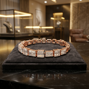 Pulsera de Lujo para Hombre con Diamante Corte Asscher Chapado en Rodio de 13.44 CT, Color D, Certificado BR010, de AADIHI JEWELS - Product Image 2