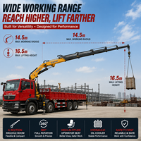 Truk Derek Knuckle Boom HOWO 8x4 21 Ton, Derek Terpasang di Truk Tugas Berat dengan Radius Kerja 14,5m untuk Pekerjaan Konstruksi