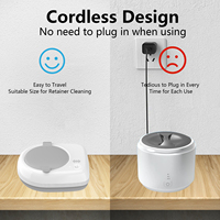 Nettoyeur UV à ultrasons pour prothèses dentaires 80mL Nettoyage en profondeur à 360 degrés Nettoyage automatique Dentaire à ultrasons pour retenue