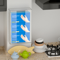Étui à mitaines médical triple en acrylique transparent mural Porte-boîte distributeur de gants jetables