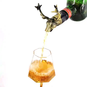 Tùy Chỉnh Thép Không Gỉ Rượu Vang Pourer Retro Kim Loại Động Vật Hươu Thiết Kế Cho Uống Rượu Vang Từ Chai <span class=keywords><strong>Bar</strong></span> Công Cụ Thiết Lập - Product Image 2