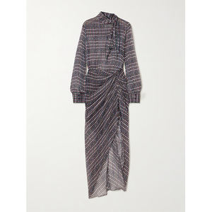 Nouveau Design Oblique plissé à manches longues Ultra-mince <span class=keywords><strong>robe</strong></span> <span class=keywords><strong>en</strong></span> <span class=keywords><strong>Tulle</strong></span> pour les femmes décontracté été courte fente Sexy <span class=keywords><strong>mi</strong></span>-longueur - Product Image 3