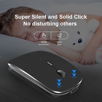 Draadloze muis met eigen logo, oplaadbaar, dun, stil, 2.4G, draagbaar, optische kantoormuis met USB