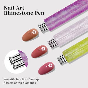Herramienta de decoración de uñas con 5 cabezales metálicos, punta para pintar puntos, cabezales de varios tamaños, herramienta de manicura para decoración de uñas en salón. - Product Image 1
