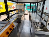 Camion de restauration rapide électrique SANSHELL EB400 13FT personnalisé, style vintage, certifié CE, pour la vente de nourriture de rue en extérieur et les barbecues