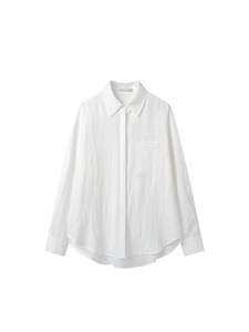 Blusas y Camisas Personalizadas para Mujer, Estilo Francés Informal, 100% Lino Natural, Camisa de Manga Larga con Solapa para Mujer - Product Image 1