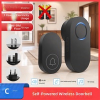 Household Wireless Self-Powered Doorbell DC Digital Chime Button with Battery-EU/UK/US Standard Model
