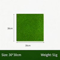 Tapis de mousse artificielle, feuille de gazon vert floqué, fausse pelouse carrée pour terrarium, paysage miniature, bricolage, artisanat, décoration de bonsaï