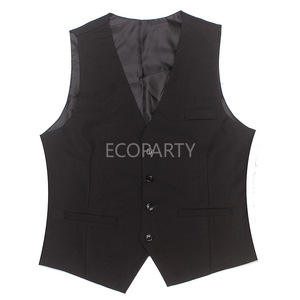 Gilet formel classique réversible pour <span class=keywords><strong>homme</strong></span> des années 1920, couleur unie, taille plus, simple boutonnage, smoking composé de tissu durable - Product Image 4
