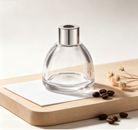Bouteille diffuseur en verre transparent à épaule courte DY-C-123 50ml, flacon de parfum vide de luxe pour hôtel, aromathérapie, impression personnalisée