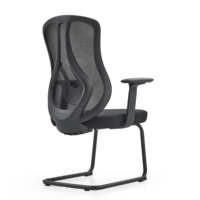 Chaise de bureau ergonomique moderne en maille personnalisée OEM avec support lombaire, coussin en éponge, base et accoudoirs en métal