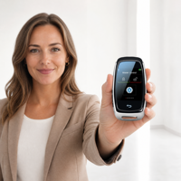 CF920 Kunci Mobil Pintar Universal Layar Sentuh LCD Kunci Mobil Remote Tanpa Kunci Anti Hilang untuk Semua Kendaraan dengan Tombol Start