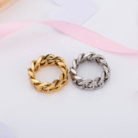 Bagues de chaîne en acier inoxydable, couleur or 18K, 2 pièces, haute qualité, pour Couples, tendance