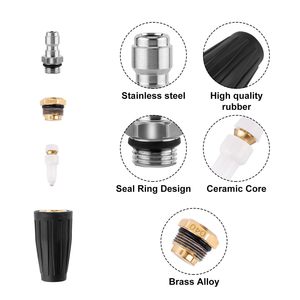 Sulai Machinery High <b>Pressure</b> <b>Washer</b> <b>Nozzle</b> 1/4 Quick Connect Stainless Steel Lotus Turbine Car Wash Water Gun <b>Nozzle</b> - Product Image 3