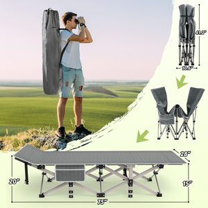 Cama Plegable Moderna para Acampar, Cama Portátil para Exteriores con Colchón Suave, Bolsa <span class=keywords><strong>de</strong></span> Transporte, Uso Hospitalario, Oficina en Casa, Siesta, Playa, Viajes, 500 LBS - Product Image 6