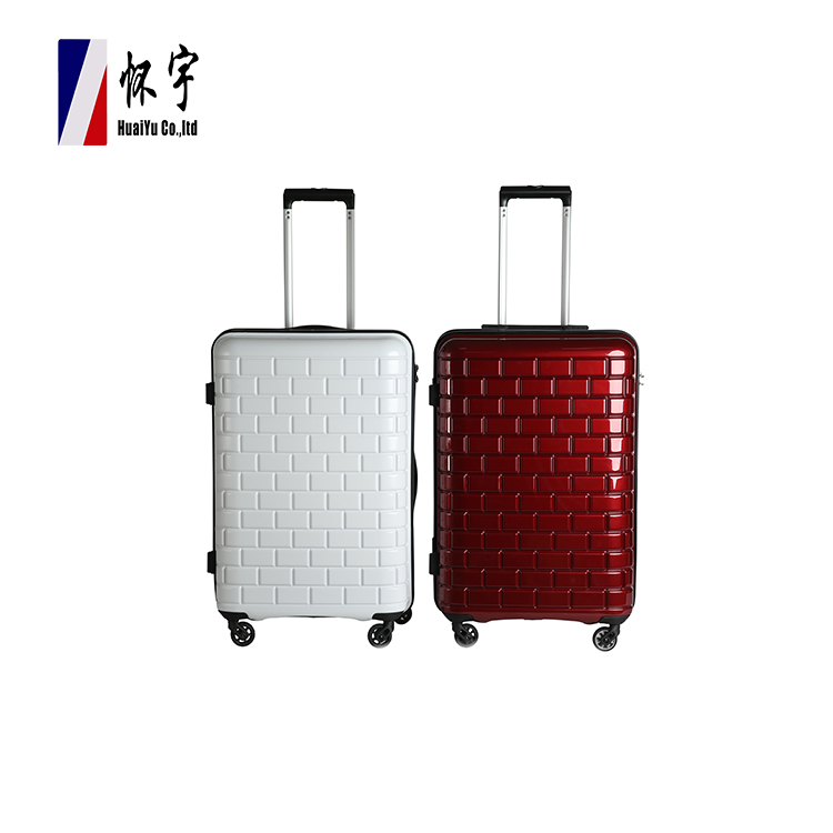 Prix usine Mode Personnalisé Rouge Blanc Coquille Fille Voyage Valise Bagages