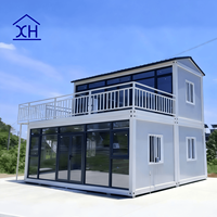 Maison conteneur de luxe victorienne à 2 étages XH, panneaux sandwich, 3 chambres, 2 salles de bain, maisons modulaires préfabriquées détachables pour hôtel