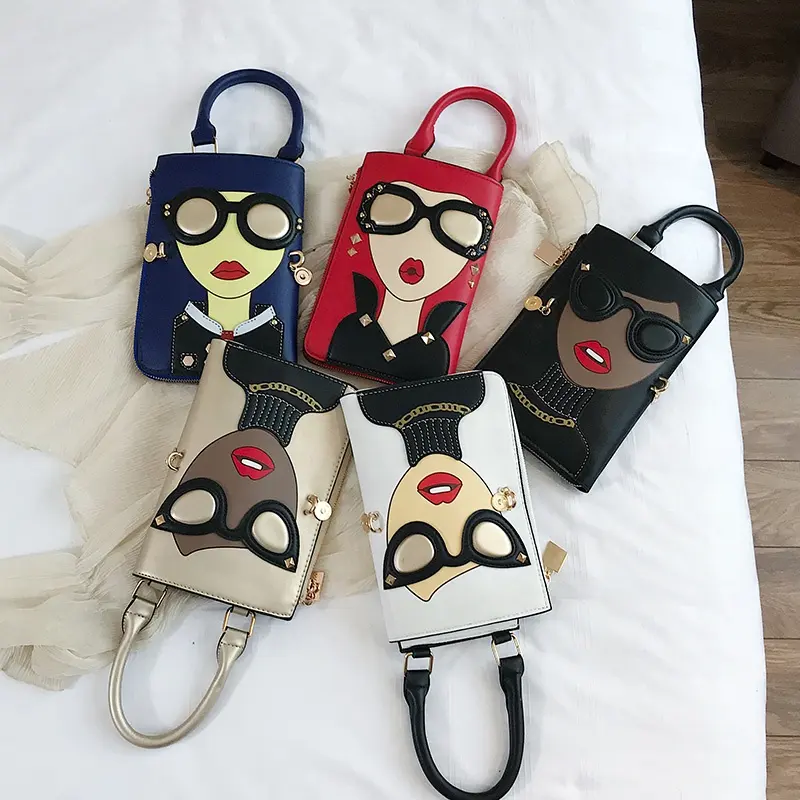 2023新着のユニークなデザイナーレディースダークフェイスバッグトレンドの財布と女の子のためのハンドバッグ
