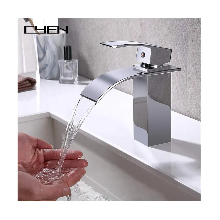 Moderno Cascata Design di Acqua Calda e Fredda Disponibile Durevole Corpo Valvola di Rame Lavandino Rubinetto rubinetti del bagno