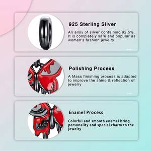 Abalorios Originales Cristianos Bonitos de Plata de Ley 925, Colgante de Mariposa, Libélula, Flores, Cuentas para Collar de Mujer y Pulsera DIY Fina - Product Image 3