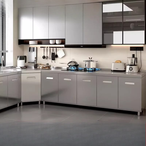 Gabinete de Cocina de Acero Inoxidable de Primera Calidad con Cajones de Cierre Suave, Herrajes de Alta Calidad para Cocinas Familiares Grandes - Product Image 1