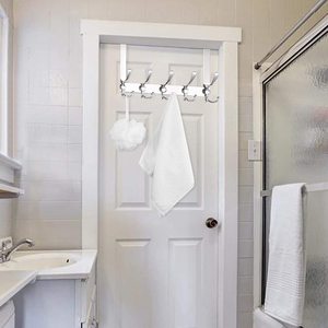 Over The Door Hook Heavy Duty Cửa Hanger Coat Rack Với 5 Tri Móc Treo Để Treo Chìa Khóa Mũ Quần Áo Ô Dù Tháp - Product Image 2