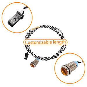A2543 2PIN Mini Small Panel Mount signal Lamp Waterproof Equipment Metal Yellow <b>LED</b> Indicator <b>Light</b> <b>Wire</b> Harness - Product Image 2