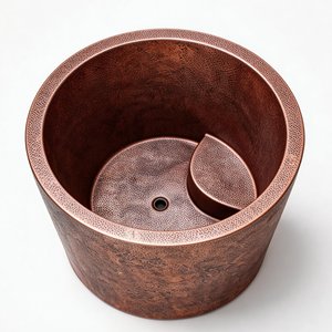 <span class=keywords><strong>Baignoire</strong></span> japonaise en cuivre sur mesure <span class=keywords><strong>avec</strong></span> <span class=keywords><strong>siège</strong></span> pour salle de bain de villa - Product Image 2