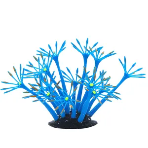 Artificial Aquatic Plants - Fish Tank Decor Aquarium Decoration Ornament Glowing Effect silicone - Sunflower