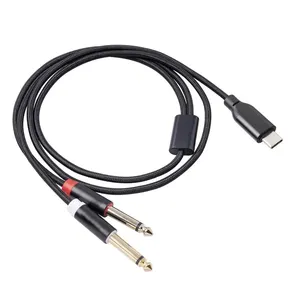 USB C to Dual 6.35mm 1/4 inch Stereo Splitter Y Cable,10FT Type C to Dual 6.35mm 1/4 inch TS Audio Cord