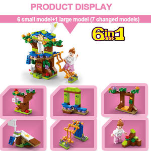 Educational <b>Plastic</b> Building <b>Blocks</b> Action Figures for Kids Children's Girl Toy Fairy Tale Tree House Brick Diy Toy Set - Product Image 4
