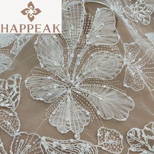 Tissu en tulle coloré esthétique HAPPEAK, tissu en <span class=keywords><strong>dentelle</strong></span> à haute densité, broderie de fleurs à paillettes pour vêtements de danse - Product Image 2