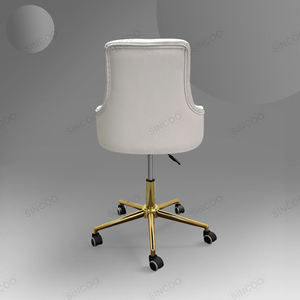 Velvet Gilded Base Technician Chair with Backrest Customizable Color Small <b>Stool</b> - Product Image 5