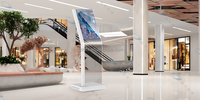 Robot Comercial OLED Transparente de Alta Inteligencia con Interfaz USB, Robot Móvil OLED, Pantalla Publicitaria OLED Autoluminosa
