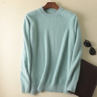 Personalisierter Logo OEM Herbst Winter Rundhals-Pullover Nerz-Kaschmir Übergröße Stricktop Dickerer Herren Strickwollpullover