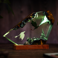 Lampe LED en résine anime personnalisée, art déco en époxy fait main, diorama, veilleuse, design moderne, cadeau personnalisé pour PC
