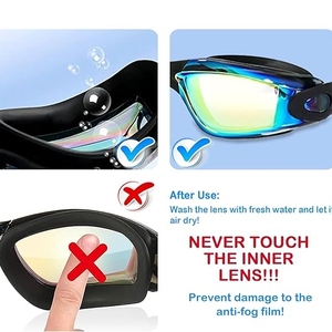 Lunettes de <span class=keywords><strong>natation</strong></span> HD personnalisées avec logo, anti-buée, protection UV, pour adultes, hommes et femmes, compétitions, silicone - Product Image 5