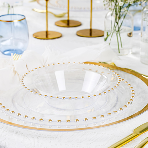 Hot Sale Wedding <b>Decoration</b> Dinnerware Sets Tableware Charger <b>Plates</b> Borosilicate Glass Gold Rim Roman <b>Plate</b> Dish Sustainable - Product Image 4