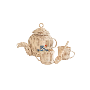 Grossiste Service à thé en rotin écologique pour jouets pour bébés Meubles de poupée de jeu pour bébés faits à la main du Vietnam - Product Image 1
