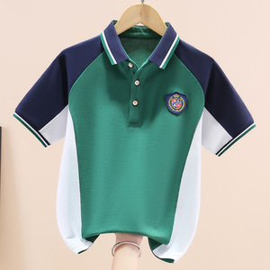 Alta calidad al por mayor patrones personalizados 100% algodón uniforme escolar guardería escuela niños niñas azul <span class=keywords><strong>Polo</strong></span> camisetas - Product Image 4