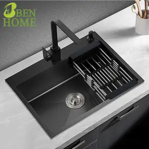 Factory Direct Sales 304 Stainless Steel Sink Kitchen Sink Black Nano Sink