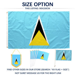 Флаг Сент-Люции 3x5 футов (90x150 см), полиэстер, односторонняя печать, латунные люверсы, двойная строчка, оптовая продажа - Product Image 4