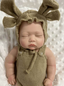 Muñeca Bebé <span class=keywords><strong>Reborn</strong></span> <span class=keywords><strong>de</strong></span> <span class=keywords><strong>Silicona</strong></span> <span class=keywords><strong>de</strong></span> Platino Sólido <span class=keywords><strong>de</strong></span> Cuerpo Completo <span class=keywords><strong>de</strong></span> 18 Pulgadas, Pintura <span class=keywords><strong>de</strong></span> Alta Calidad, Económica, Realista, Recién Nacida Durmiendo, Tacto Suave - Product Image 5