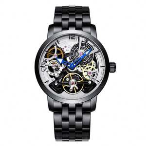 Montre mécanique automatique pour homme de haute qualité, avec boîtier et bracelet entièrement en acier inoxydable ajouré, tourbillon, 2025 - Product Image 5