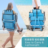 Chaise de camping pliable en aluminium, légère et portable, pour la pêche, les activités de plein air et la plage, avec poche de rangement pour glace