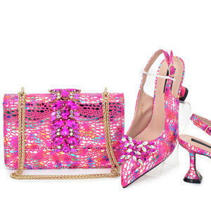 Elegantes Brautschuh- und Abendtaschen-Set: Spitze Schuhe mit Diamanten und Strass, Dünner Absatz, Perfekt für Abendkleider - Product Image 4
