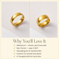 Bague en acier inoxydable, étanche, hypoallergénique, confortable, minimaliste, pour femmes et hommes, cadeau de mariage