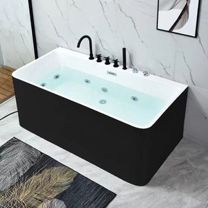 อ่างอาบน้ำอะคริลิกทรงสี่เหลี่ยมผืนผ้าแบบไร้รอยต่อ รุ่นใหม่ ดีไซน์เรียบง่าย ทันสมัย พร้อมระบบนวดด้วยคลื่นน้ำหลากสีมาตรฐาน - Product Image 6