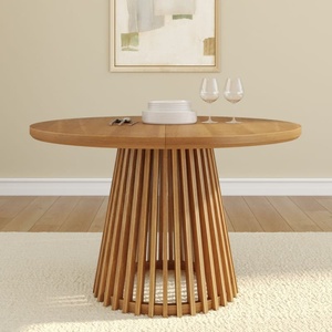 <span class=keywords><strong>Table</strong></span> ronde moderne en <span class=keywords><strong>bois</strong></span> de noyer avec base en planches et poutres, <span class=keywords><strong>table</strong></span> à manger ronde avec plateau en <span class=keywords><strong>bois</strong></span>, <span class=keywords><strong>table</strong></span> à manger de hauteur 37 pouces - Product Image 6